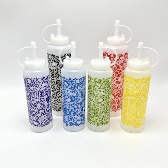 6 Blackstone Squeeze Bottles for Pancake Art Colorful Set Griddle Accessories - Picture 8 of 8